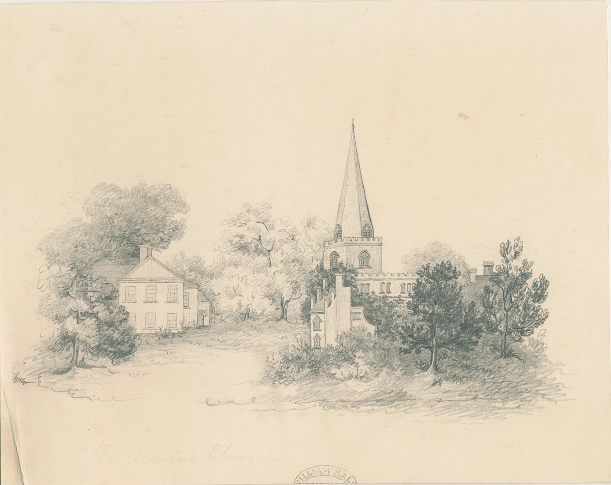 Wolstanton Kilisesi: karakalem, nd [?19th Century] by Unbekannt