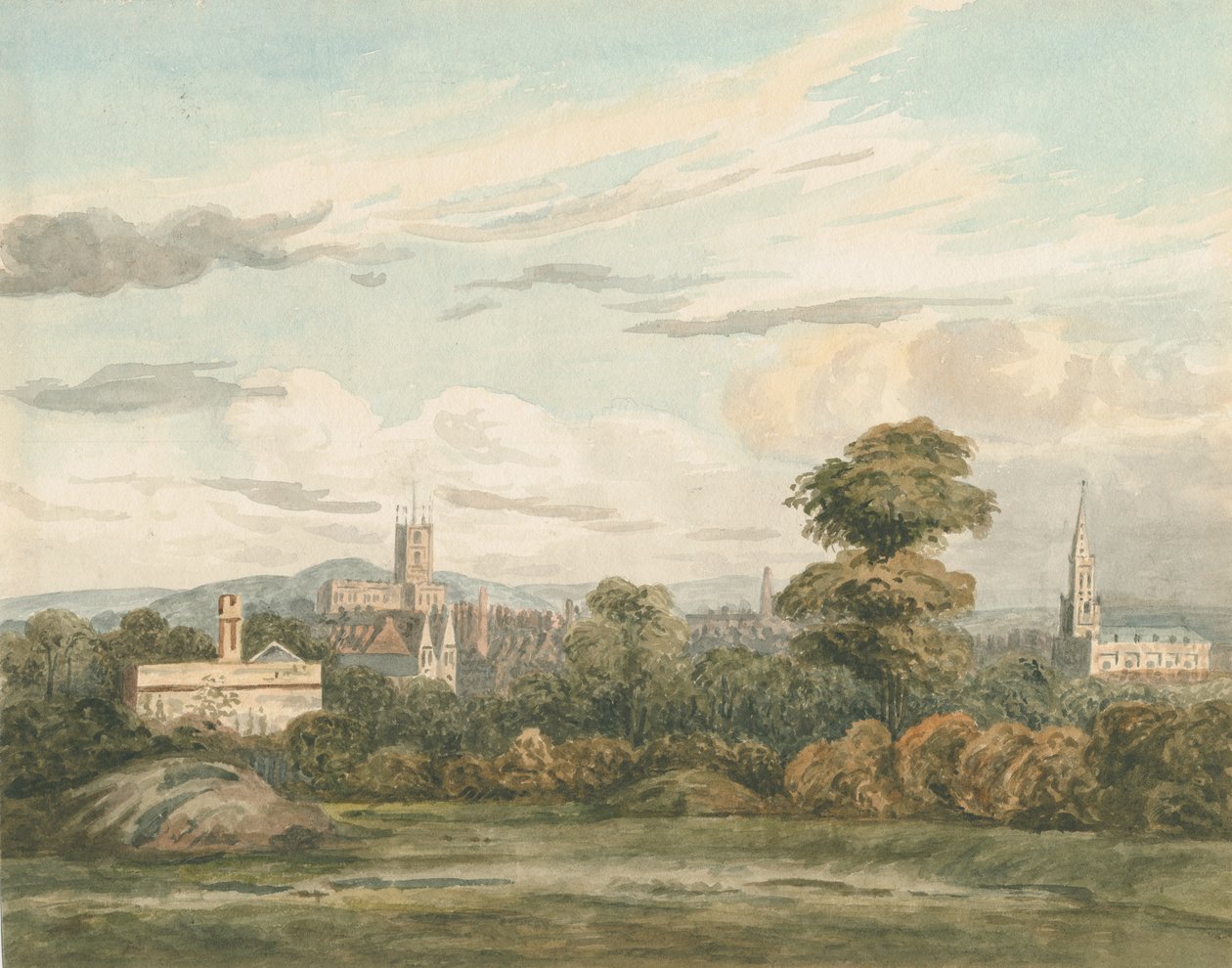 Wolverhampton - Güney Görünümü: suluboya resim ve [c 1830] by Unbekannt