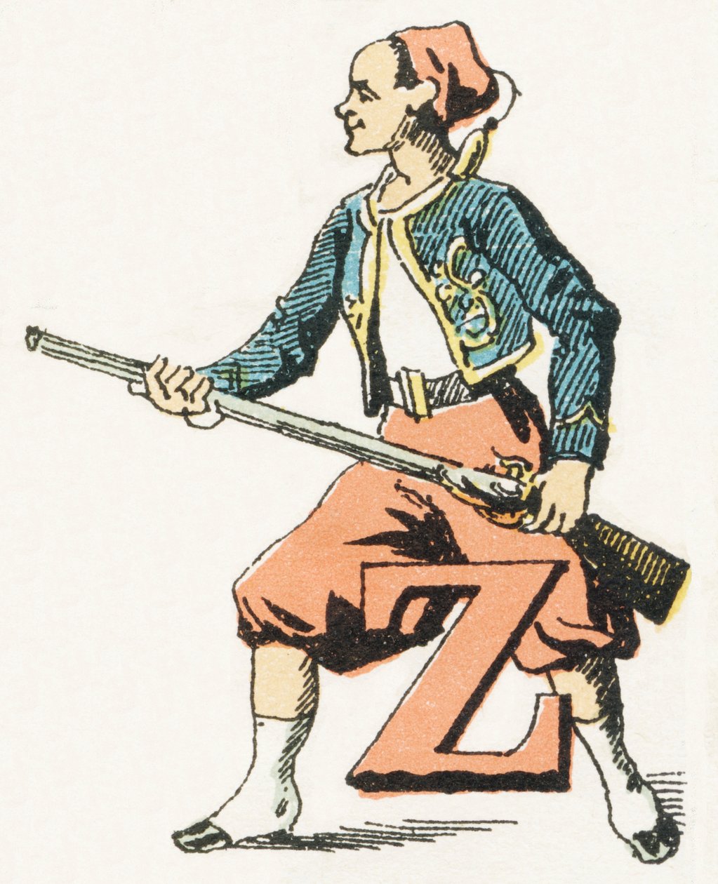 Z - Zouave - Childish Alphabet, Editions Gordinne 1920 (gravür) by Unbekannt