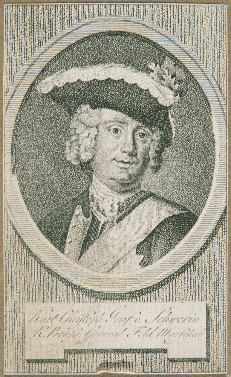 Prusya Mareşal Kurt Christoph Graf von Schwerin by Unbekannter Stecher