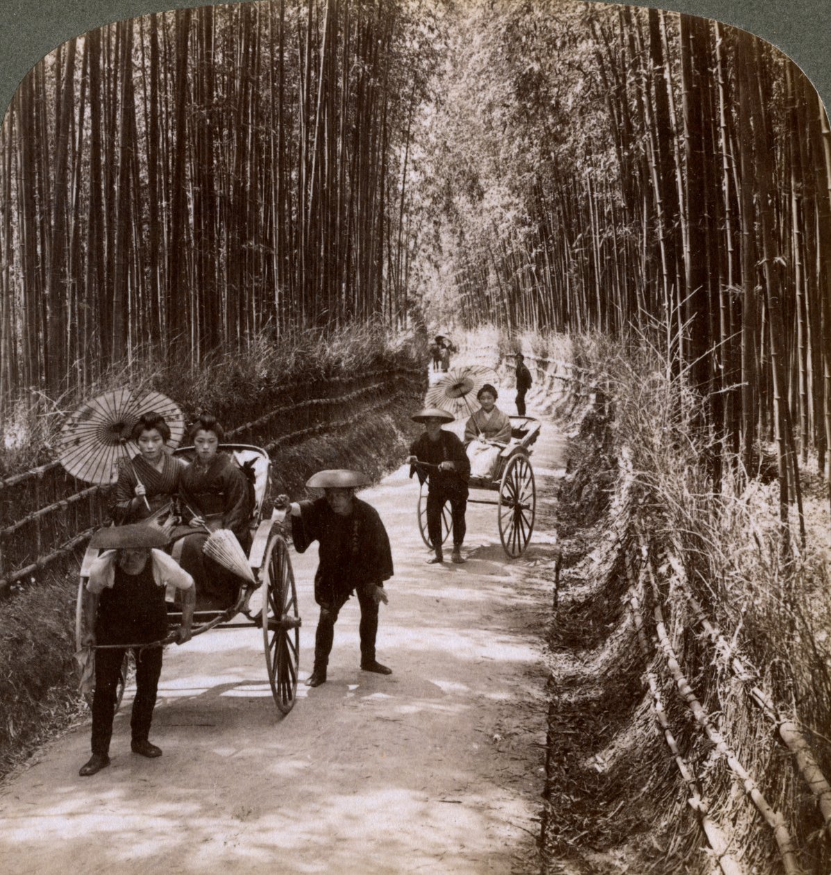 Bambu caddesi, güneybatıya bakıyor, Kiyomizu yakınlarında, Kyoto, Japonya, 1904 by Underwood and Underwood