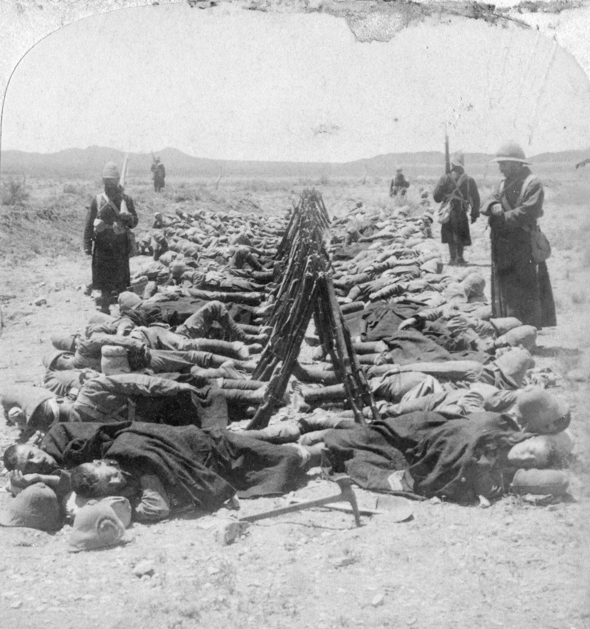 Uyuyan İngiliz askerleri, Güney Afrika, 2. Boer Savaşı, 30 Aralık 1900 by Underwood and Underwood
