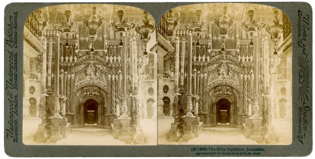 Kutsal Kabir Kilisesi, Kudüs, Filistin, 1897. by Underwood and Underwood