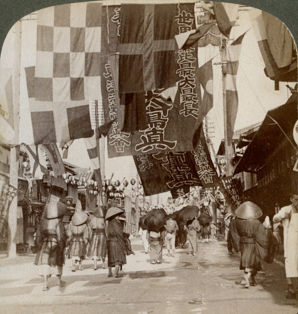 Dotombori veya Tiyatro Sokağı, Osaka, Japonya, 1904 by Underwood and Underwood