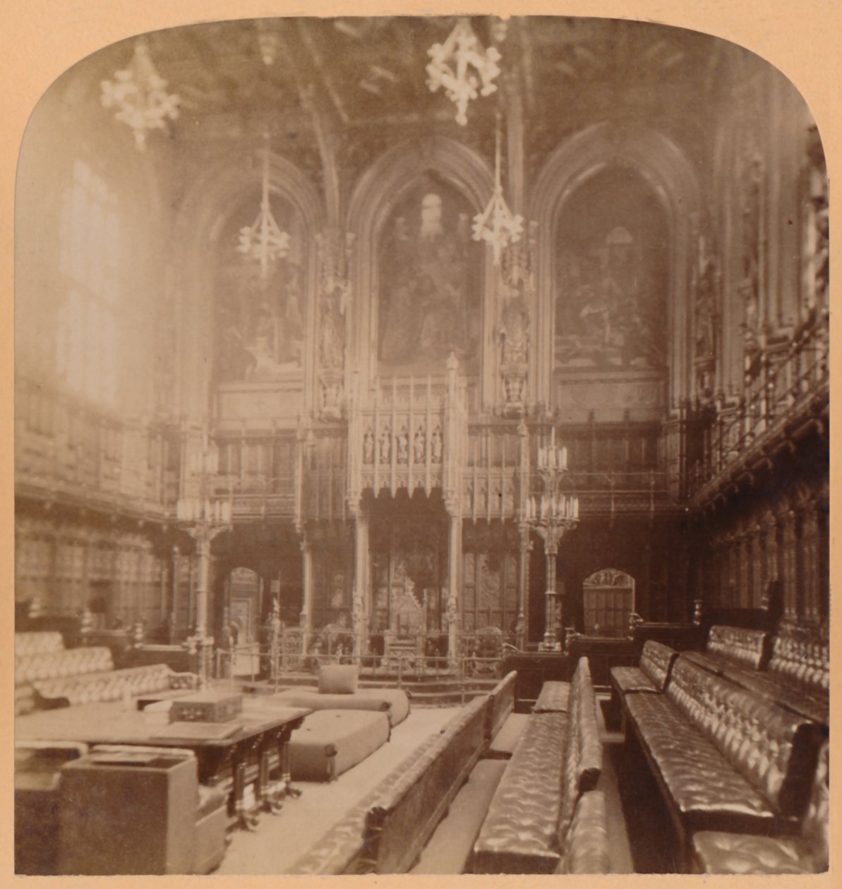 Lordlar Kamarası, Parlamento Evleri, Londra, İngiltere, 1900. by Underwood and Underwood
