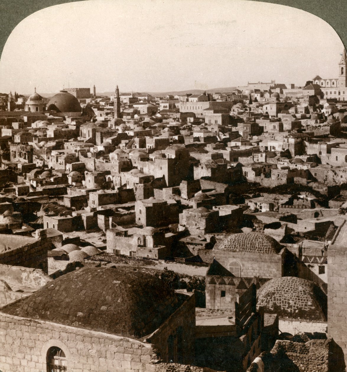 Kudüs, kuzey duvarından görüldüğü gibi, Filistin, 1897. by Underwood and Underwood