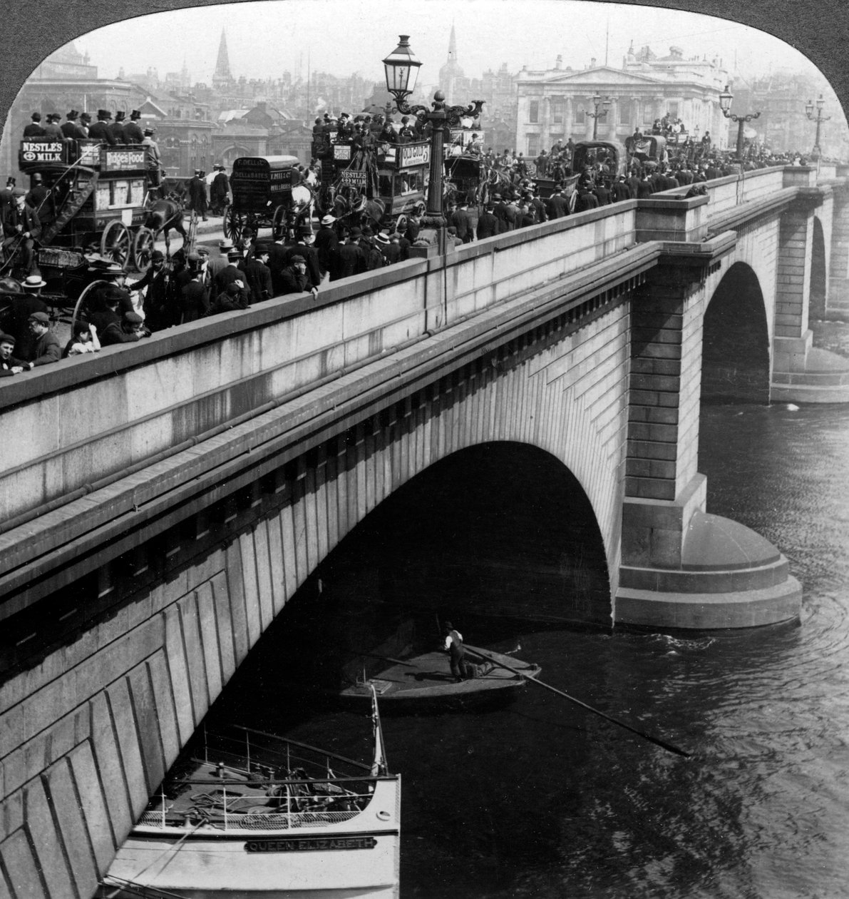 Londra Köprüsü, Londra, 19. yüzyılın sonları. by Underwood and Underwood