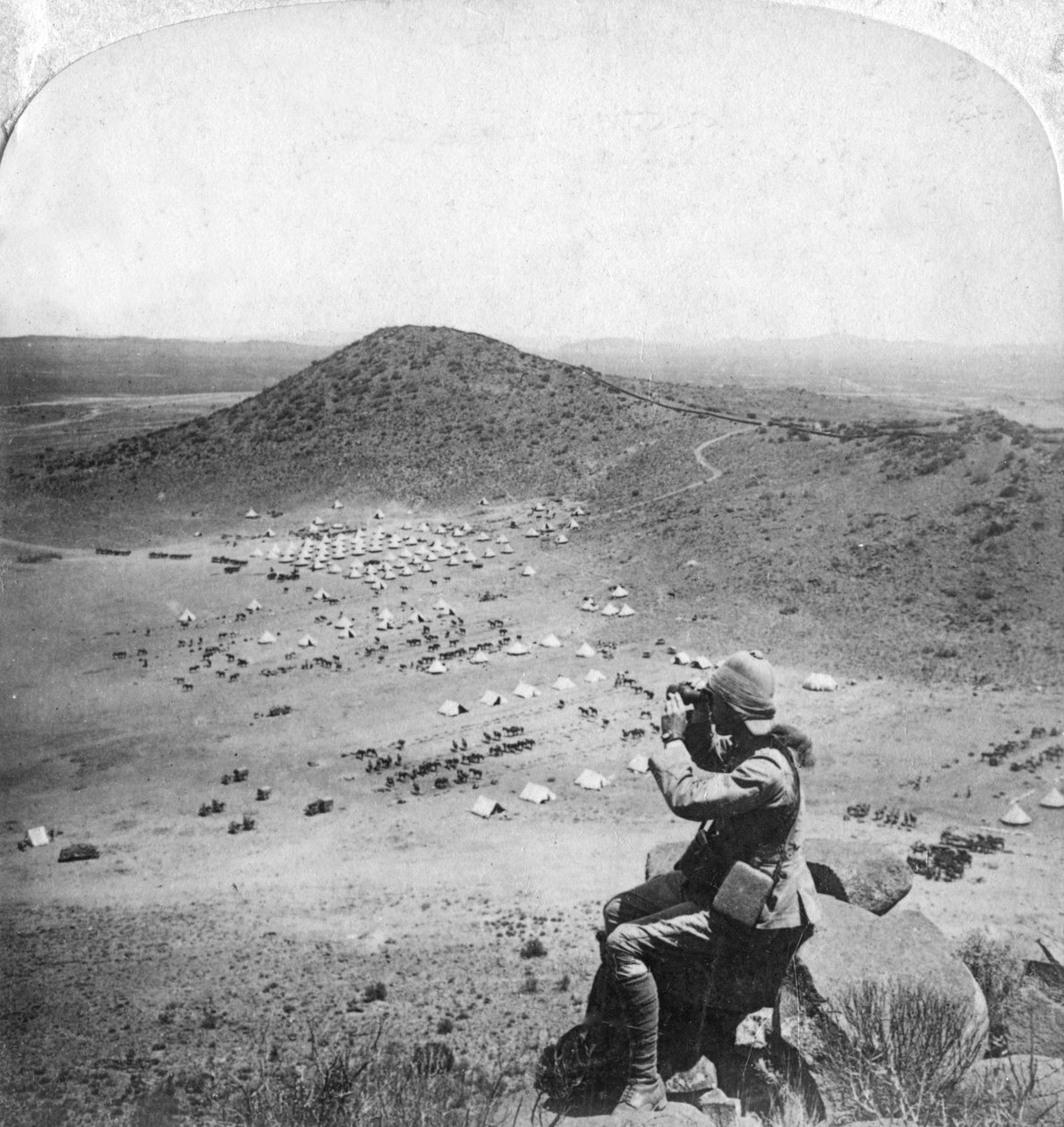 Orange Free State'e bakmak, Boer Savaşı, Güney Afrika, 1900. by Underwood and Underwood