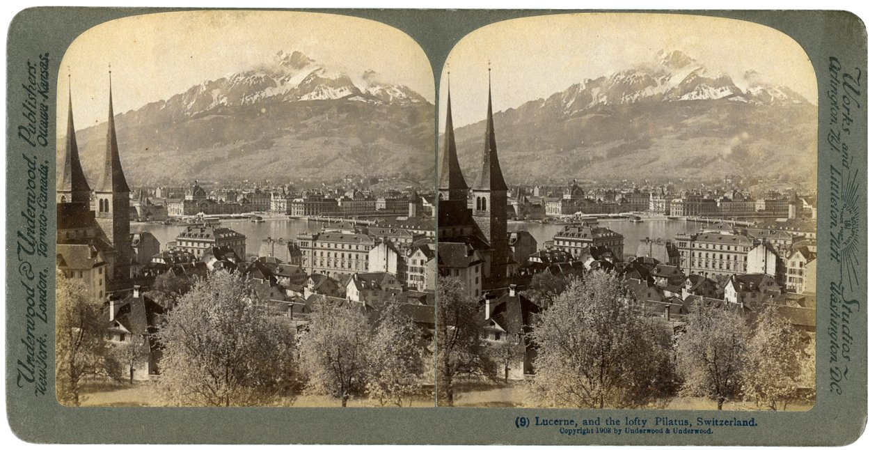 Luzern ve Pilatus Dağı, İsviçre, 1903. by Underwood and Underwood