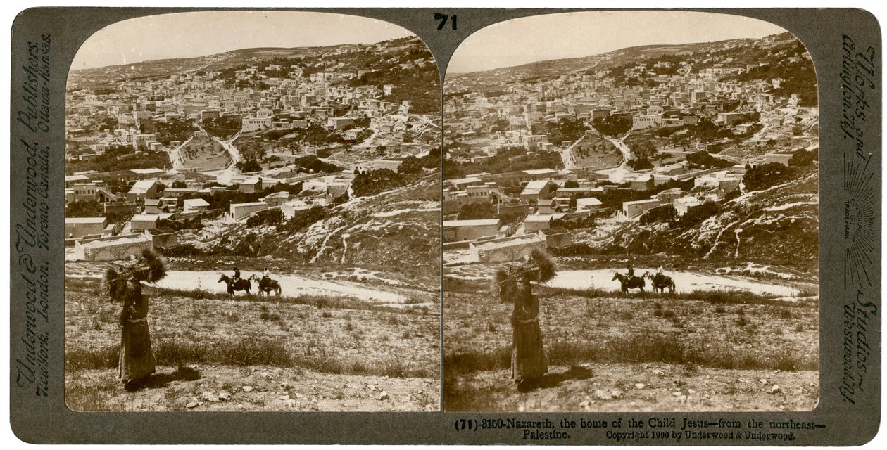 Nasıra, kuzeydoğudan görüldüğü gibi, Filistin, 1900. by Underwood and Underwood