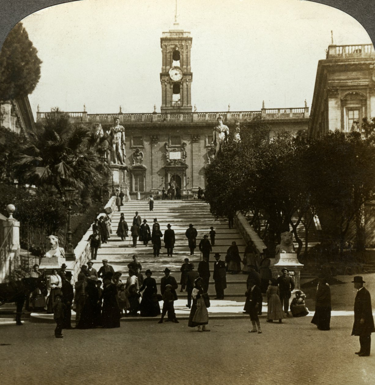 Senato Sarayı, Piazza del Campidoglio, Capitoline Tepesi, Roma, İtalya. by Underwood and Underwood