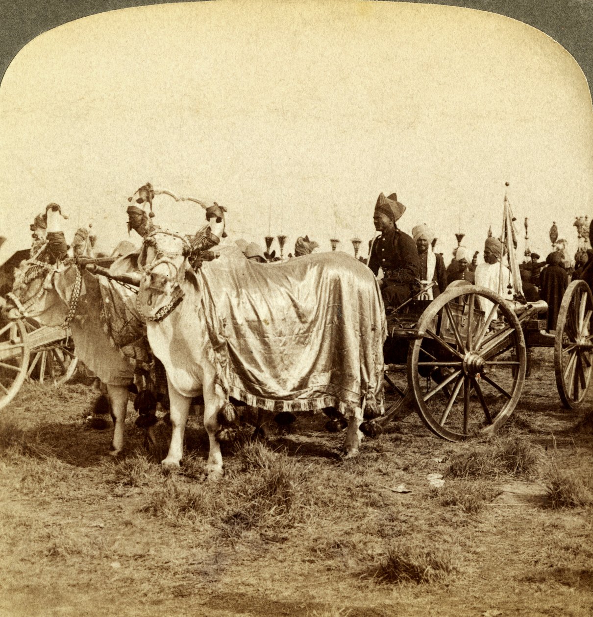 Baroda, Delhi, Hindistan Maharaja'nın gümüş topu. by Underwood and Underwood