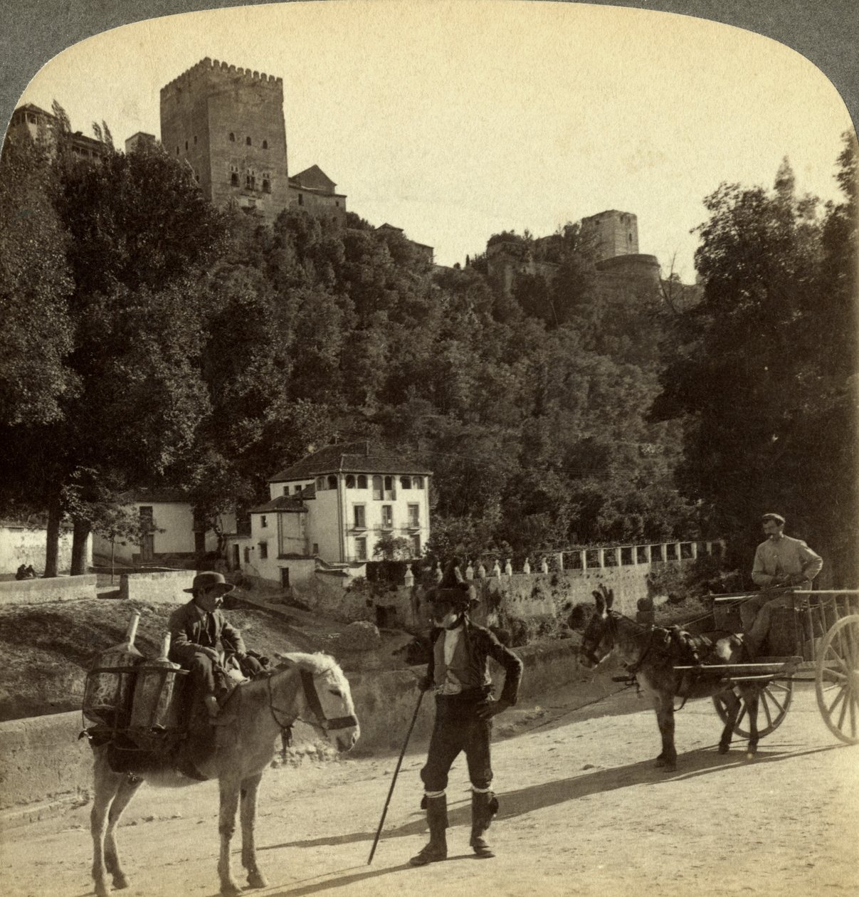 Alhambra, Granada, Endülüs, İspanya. by Underwood and Underwood