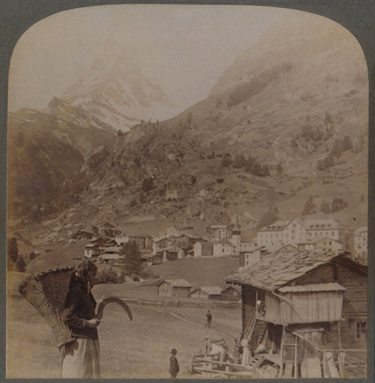 Alpine Spirits Sanctuary - büyüleyici Zermatt ve Matterhorn İsviçre, 1901. by Underwood and Underwood