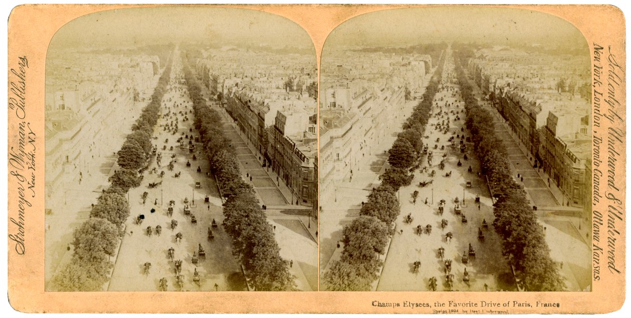 Champs Elysees, Paris, Fransa, 1894. by Underwood and Underwood