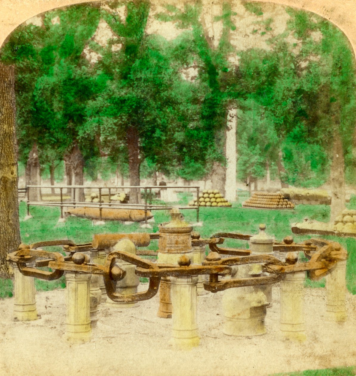 The Great Chain, Trophy Point, West Point, New York, ABD, 1901 by Underwood and Underwood