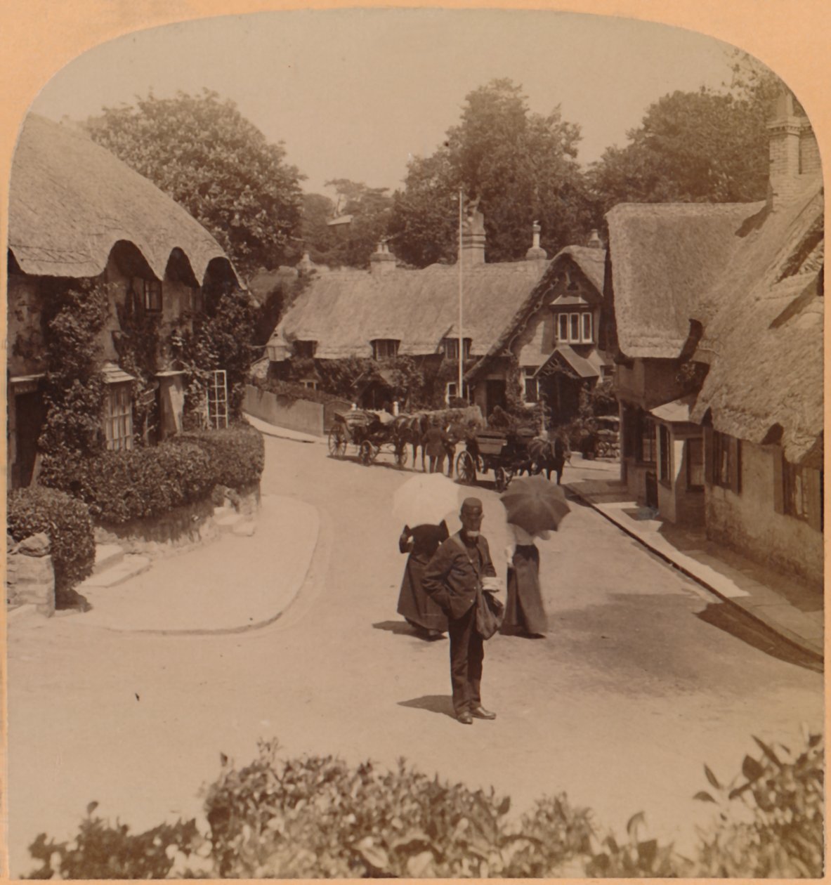 İlginç Shanklin Evleri, Wight Adası, İngiltere, 1900. by Underwood and Underwood
