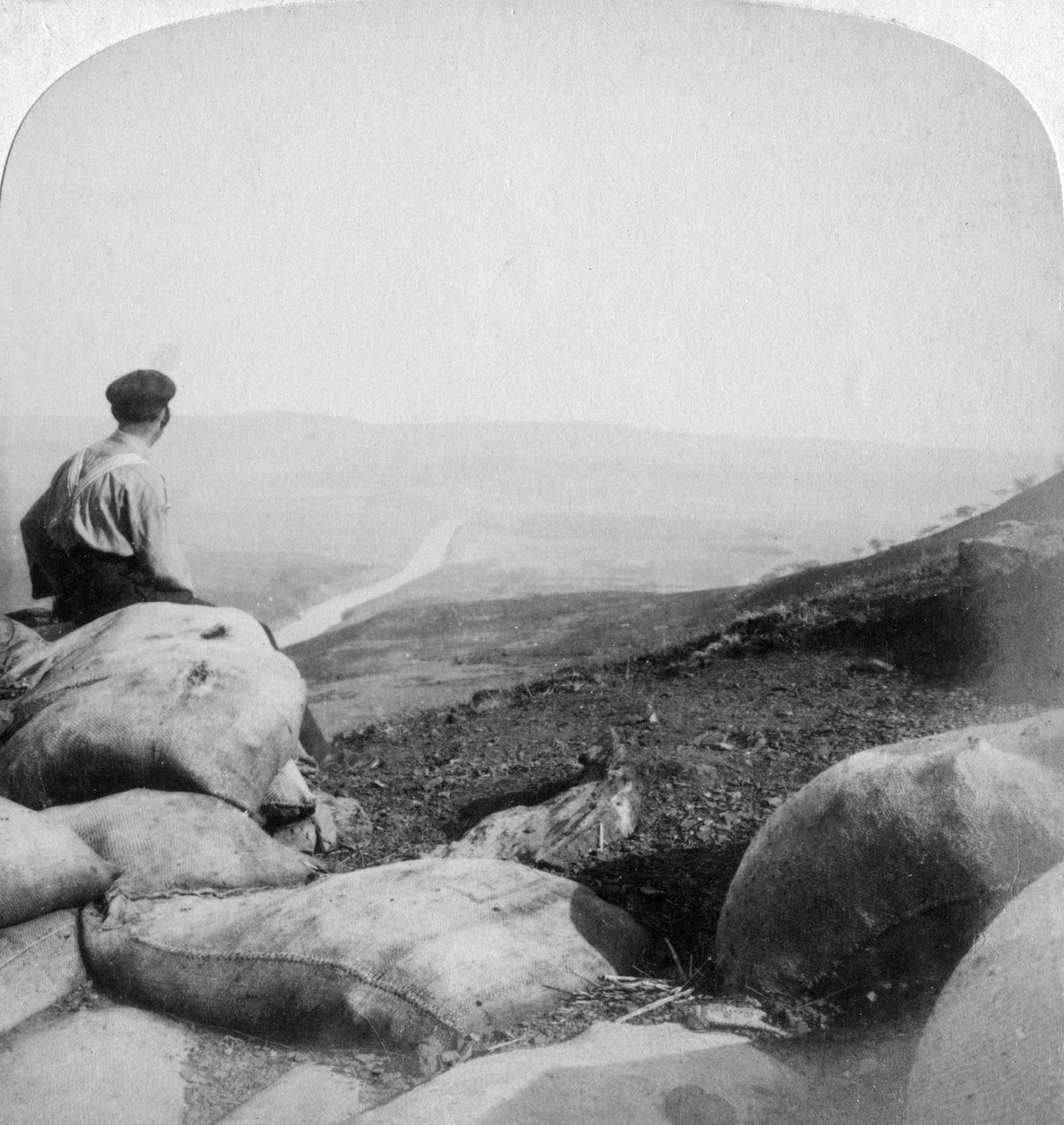 Tugela Nehri ve Alice Dağı, Spion Kop, Güney Afrika, 1901 by Underwood and Underwood