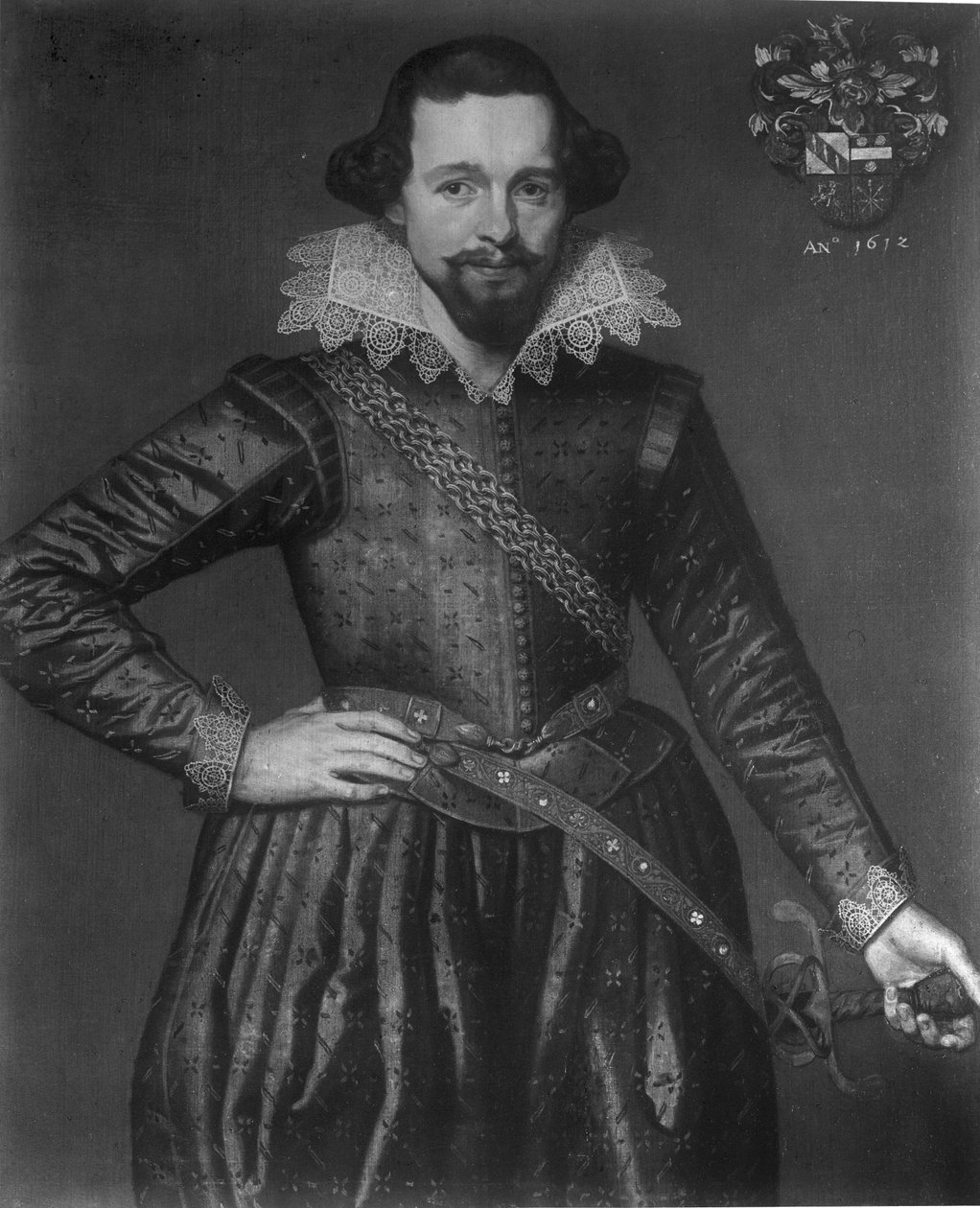 Edzard Jacob Clant van Nijestein (1584-1648) portresinin detayı by Unknown