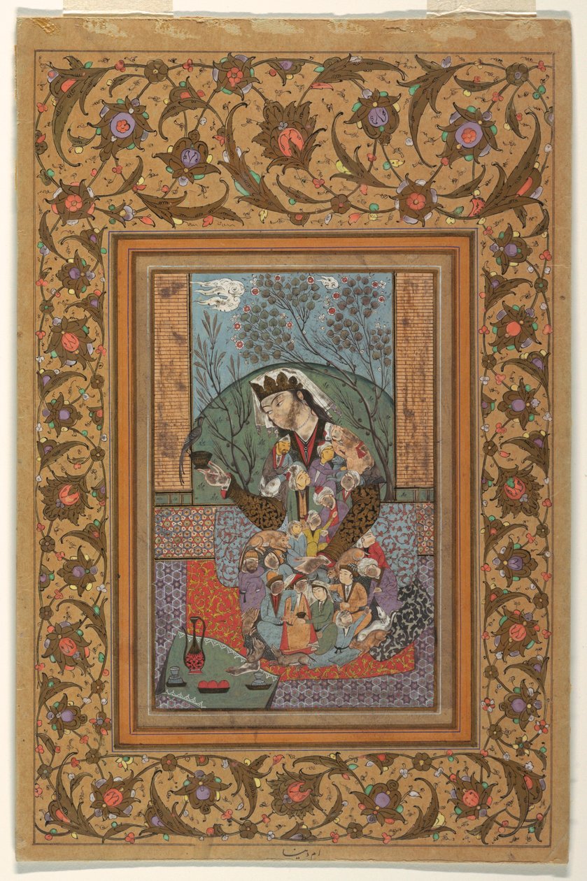 Çizim, Minyatür: Oturan Figür by Unknown