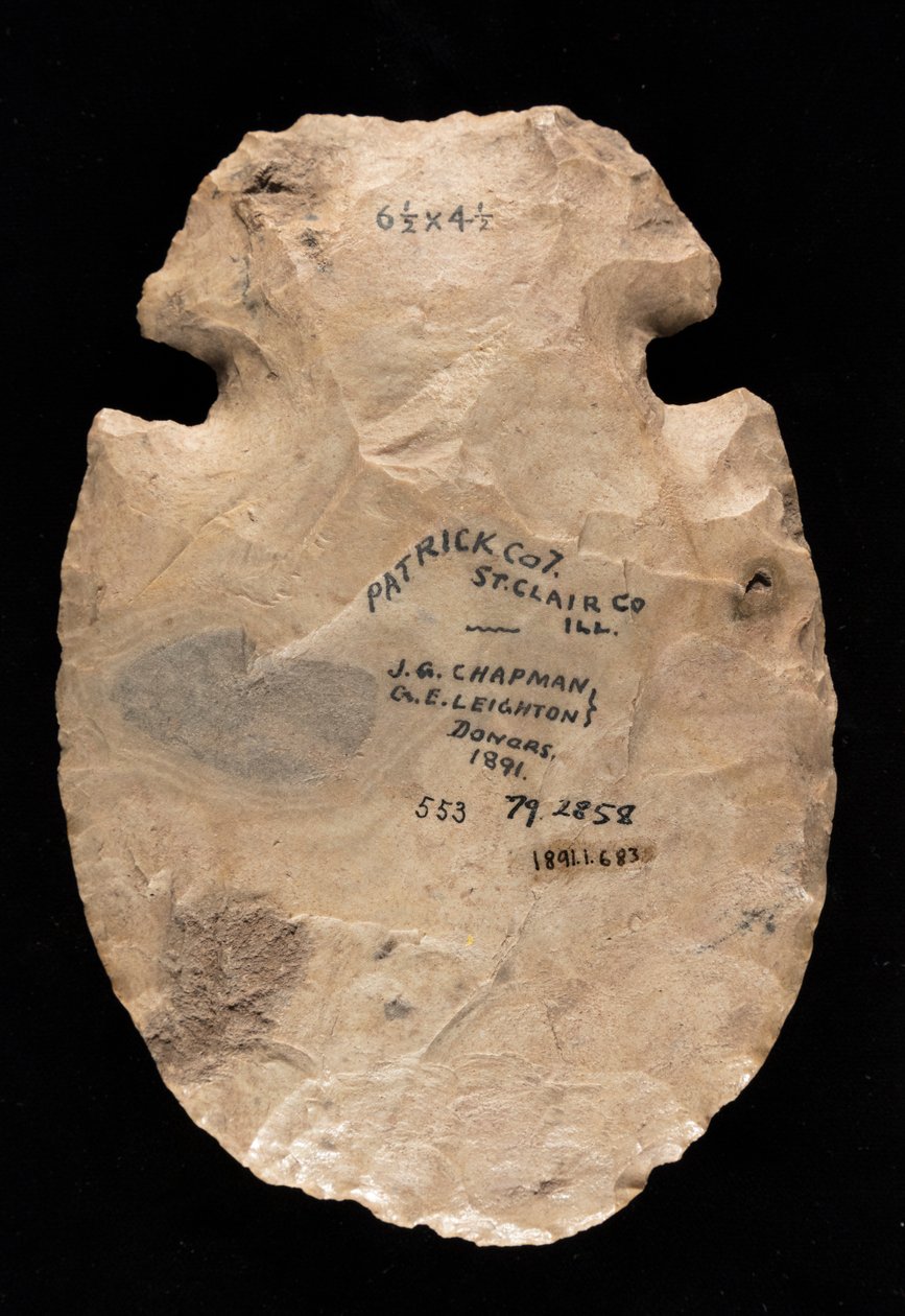 Mill Creek çörtünden yapılmış Mississippian çentikli çapa bıçağı by Unknown