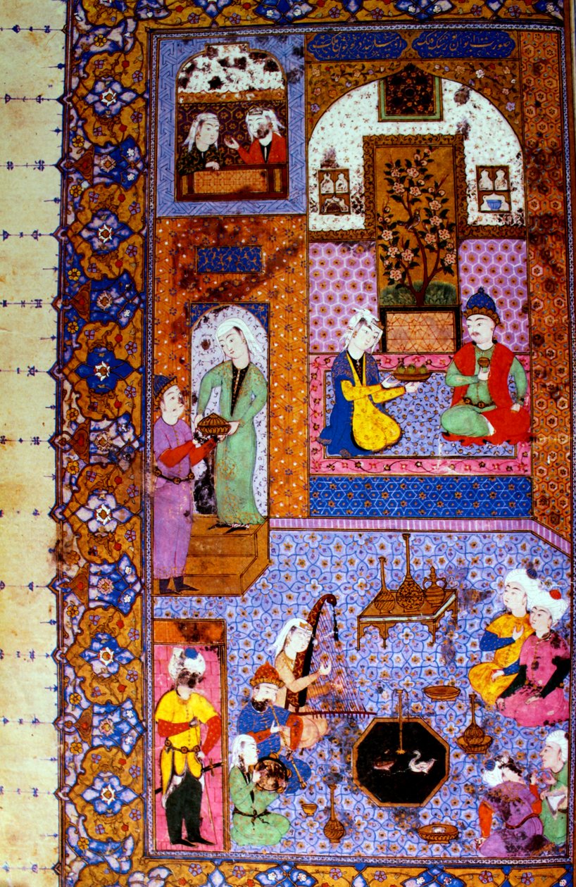 Ziyafet sahnesi, ikili minyatür, bölüm II by Unknown