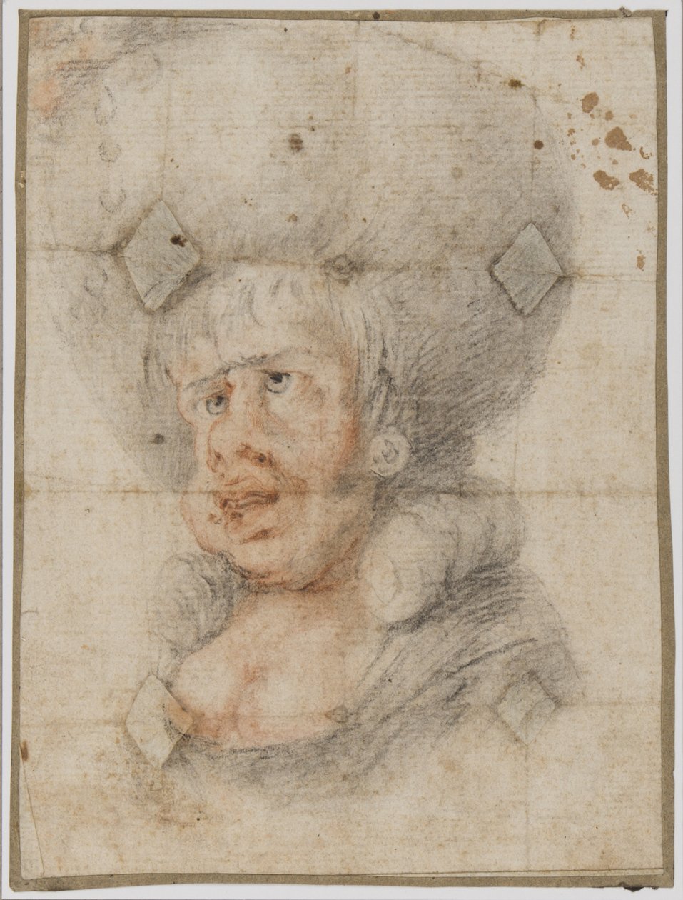 Bir kadının karikatürü, c.1780 (kağıt üzerinde kırmızı ve siyah tebeşir) by Unbekannt Unbekannt