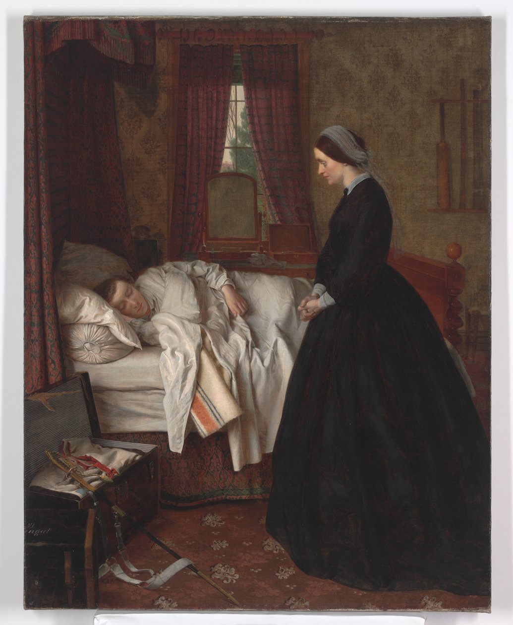 Domestic interior with a sleeping soldier, 1860s  by Unbekannt Unbekannt