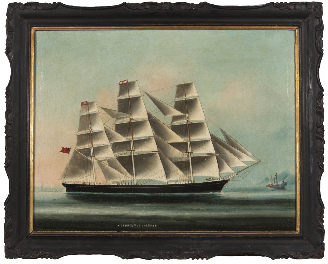 Golden Spur Guernsey: Koruma için Çin bayrağını dalgalandıran Çin Ticaret makası, c.1872 by Unbekannt Unbekannt