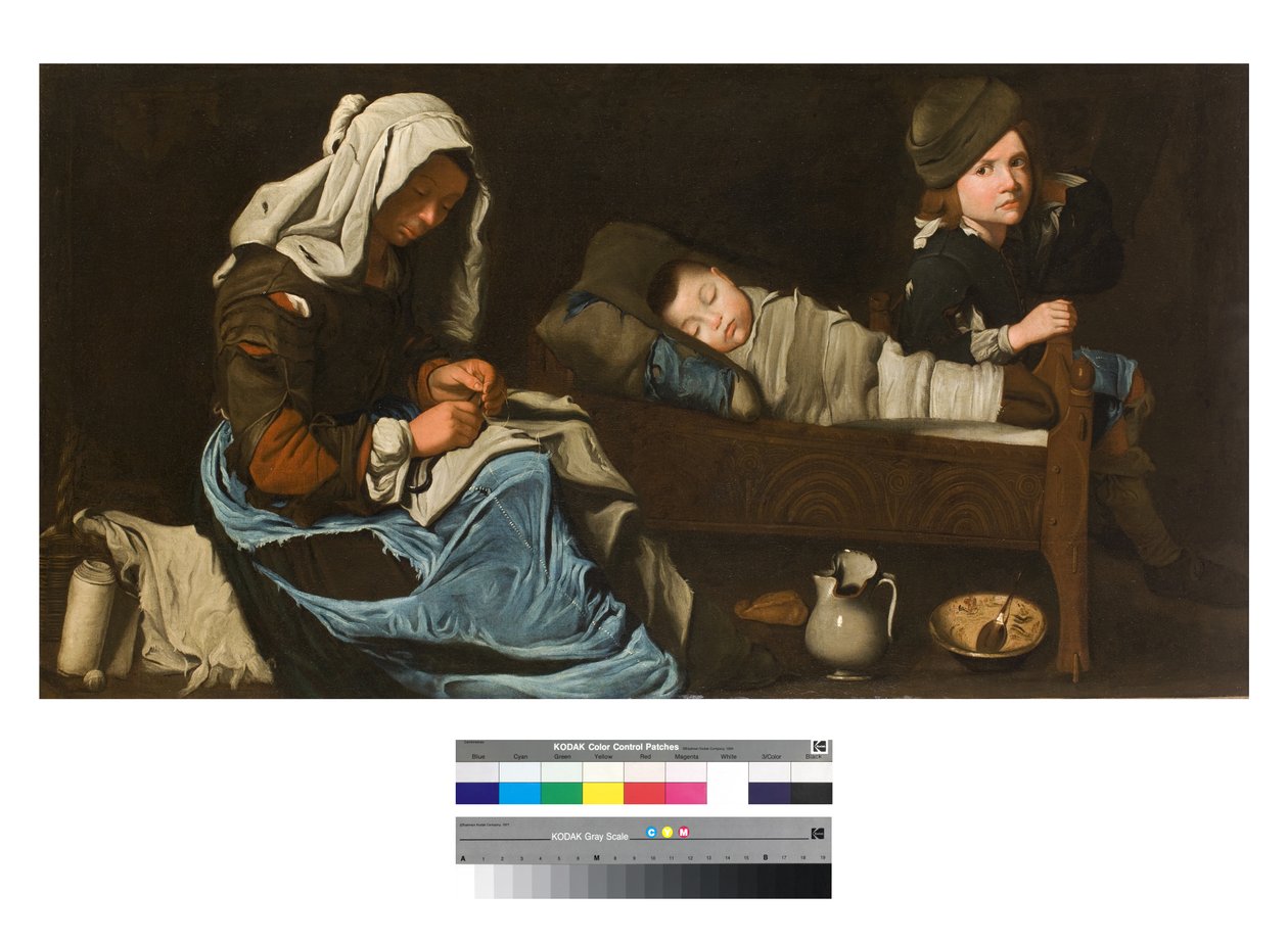 İki çocuklu anne dikişi, 1670-1700 by Unbekannt Unbekannt