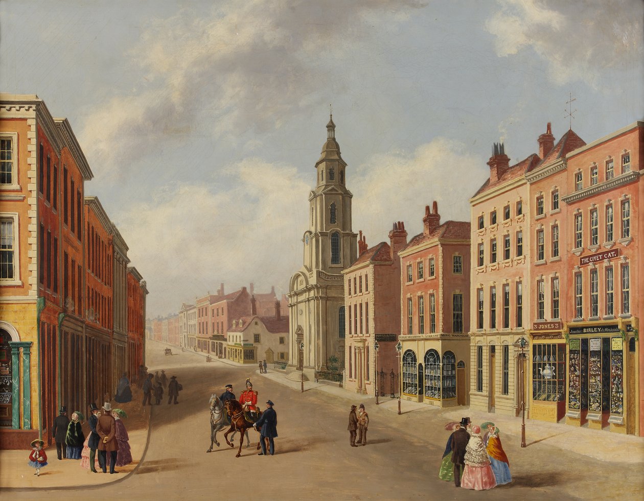St Nicholas Kilisesi ve Foregate Caddesi, Worcester, 1850 dolayları by Unbekannt Unbekannt