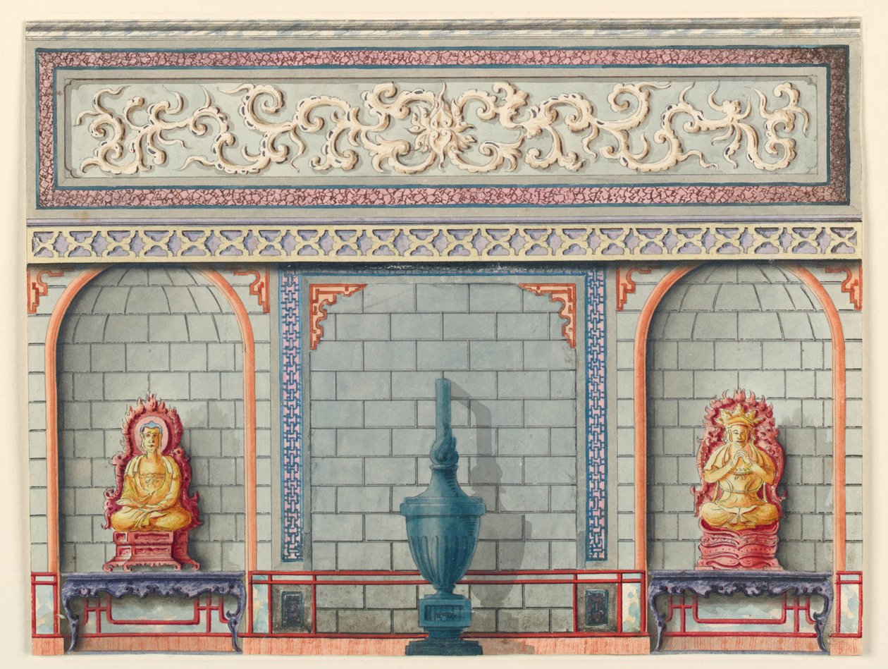 Giriş Holü, Doğu Duvarı, Kraliyet Köşkü için Çizim, Tasarım by Unknown