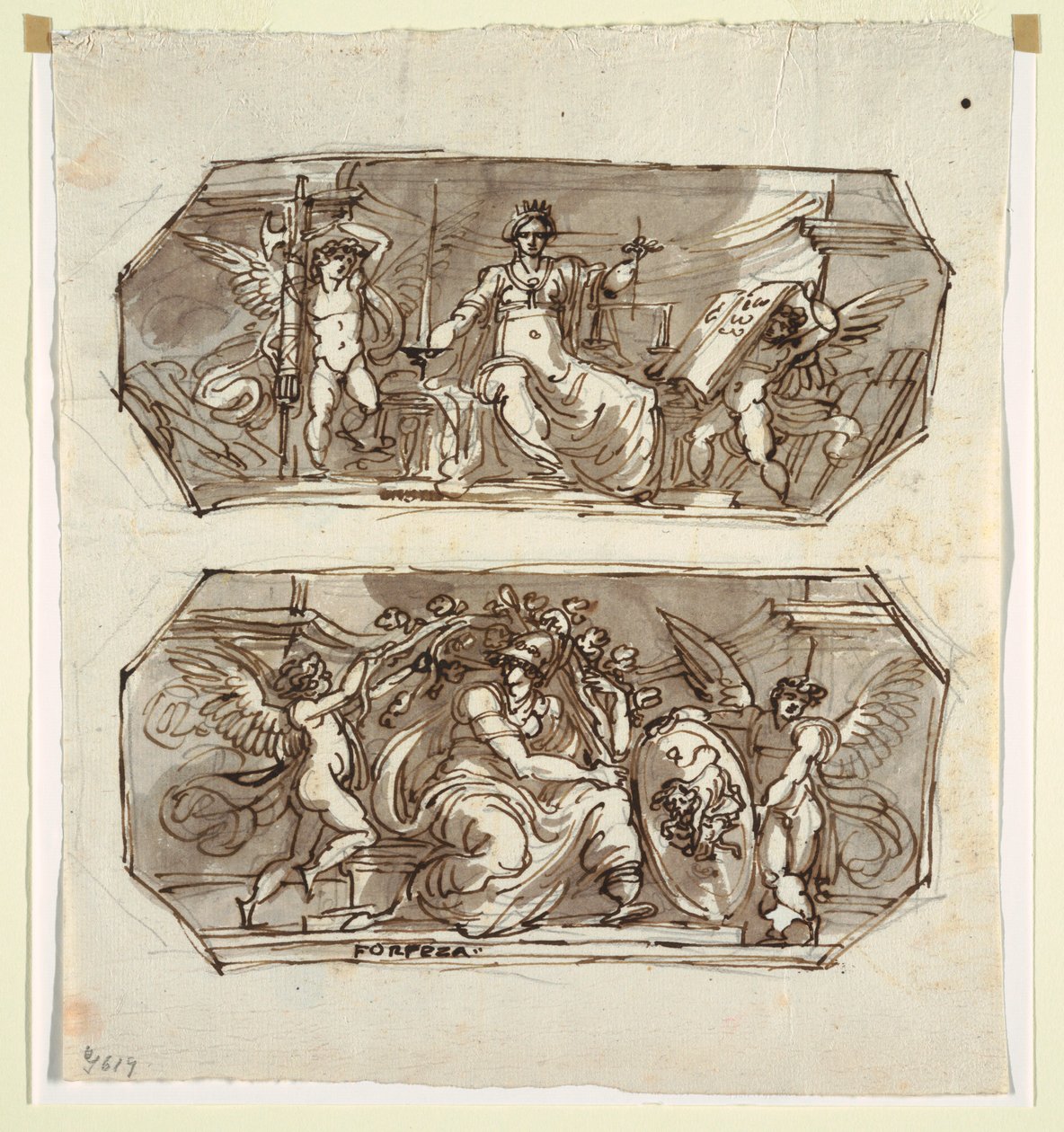 Çizim, Adalet ve Güç, İki Sekizgende, 1812 by Unknown