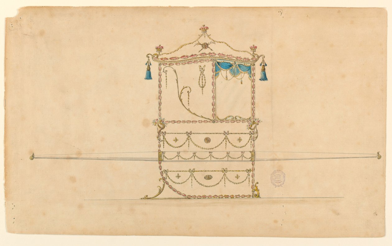 Çizim, Sedan Sandalye Projesi, 1770–75 by Unknown
