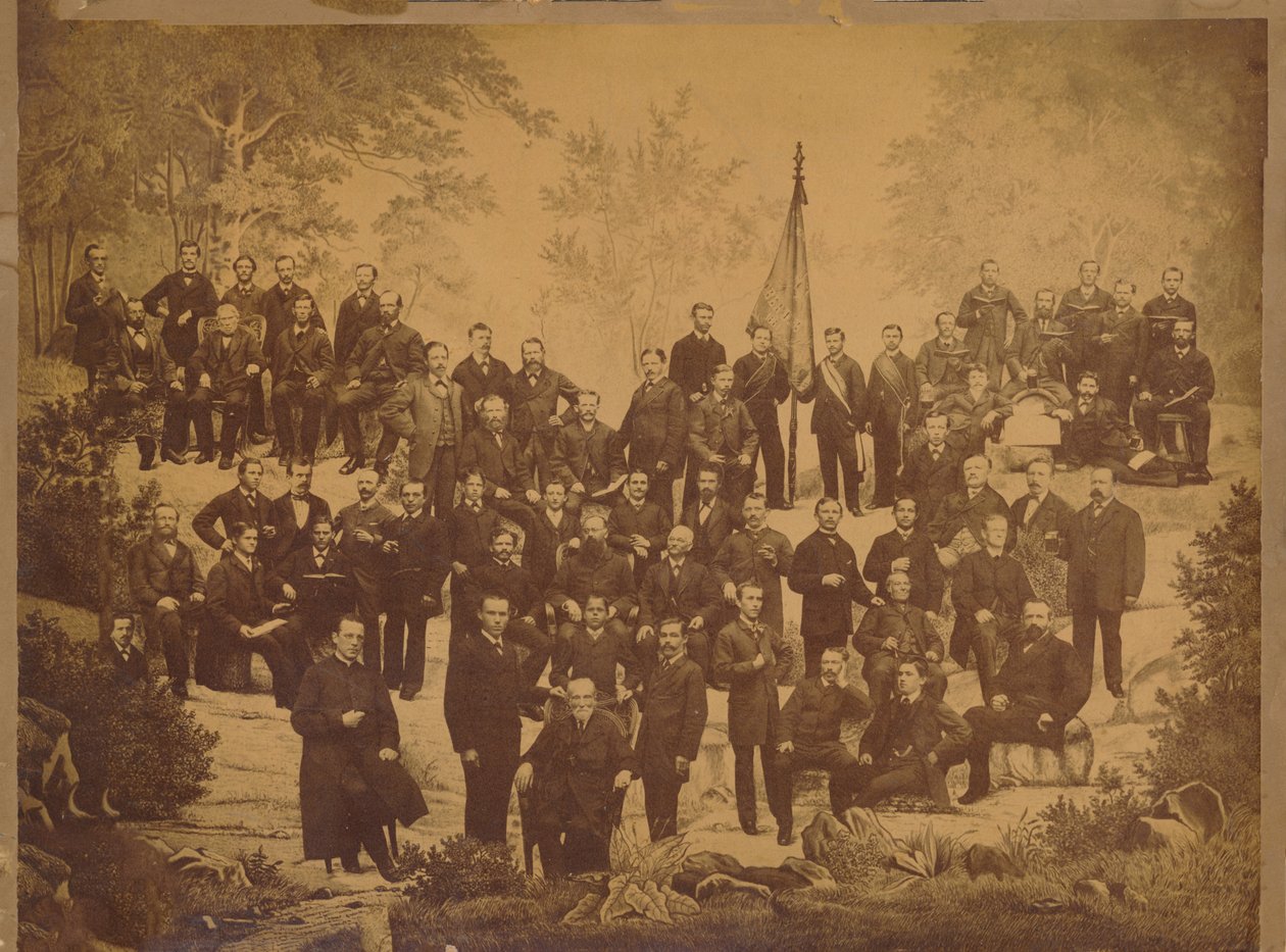 Oberursel Gesellenverein 1881 Baş Papaz Wilhelm Tripp ile panoramik fotoğraf by Unknown