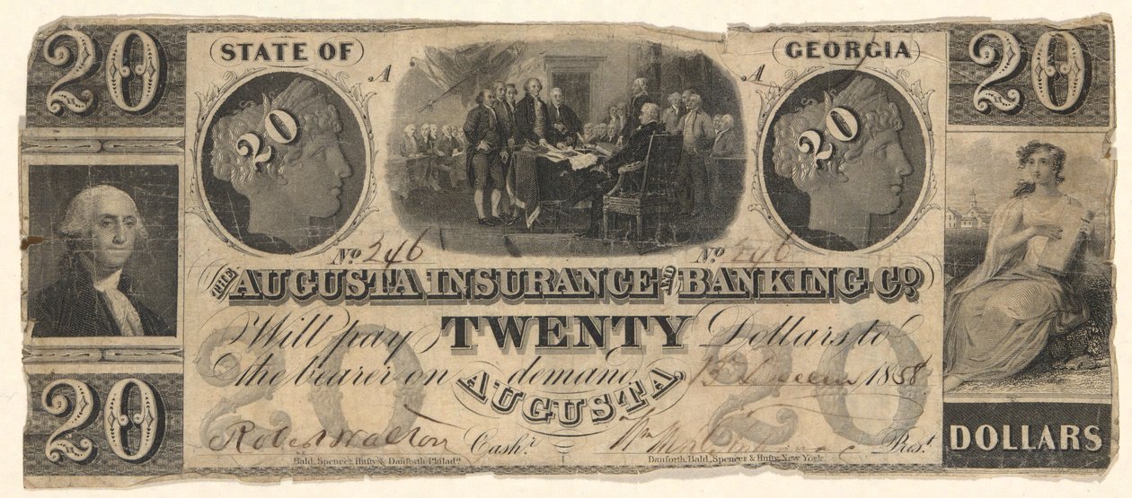 Augusta Insurance & Banking Co., Augusta, Georgia tarafından 1858