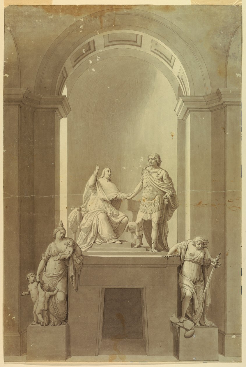 Henry Cardinal York (1725-1807) ve Charles Edward Stuart, “Genç Pretender” (1720-1788) için bir Kabir anıtı by Unknown
