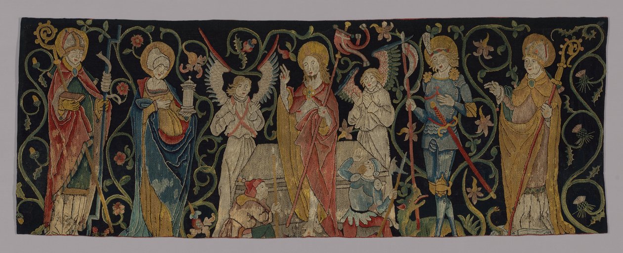 Dört Aziz ile Dirilişi tasvir eden Altar Frontal by Unknown