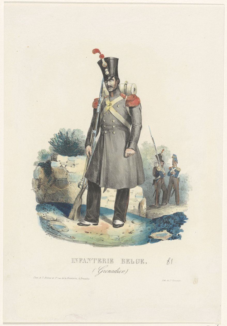 Belçikalı bombacı, 1831 Belçika Piyade. (Grenadier.) (nesne üzerindeki başlık) by Unknown