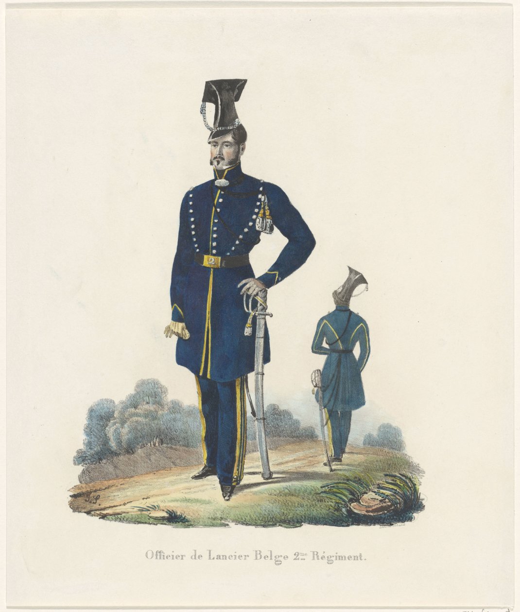 Belçika kordonu, 1830 Belçika Lancer 2. Alayı Subayı (nesnedeki başlık) by Unknown