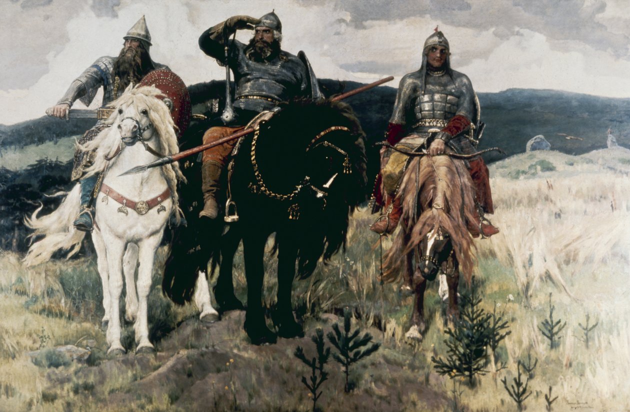 Bogatiri (Kahramanlar) ve Victor Mihayloviç Vasnetsov, 1898. by Unknown