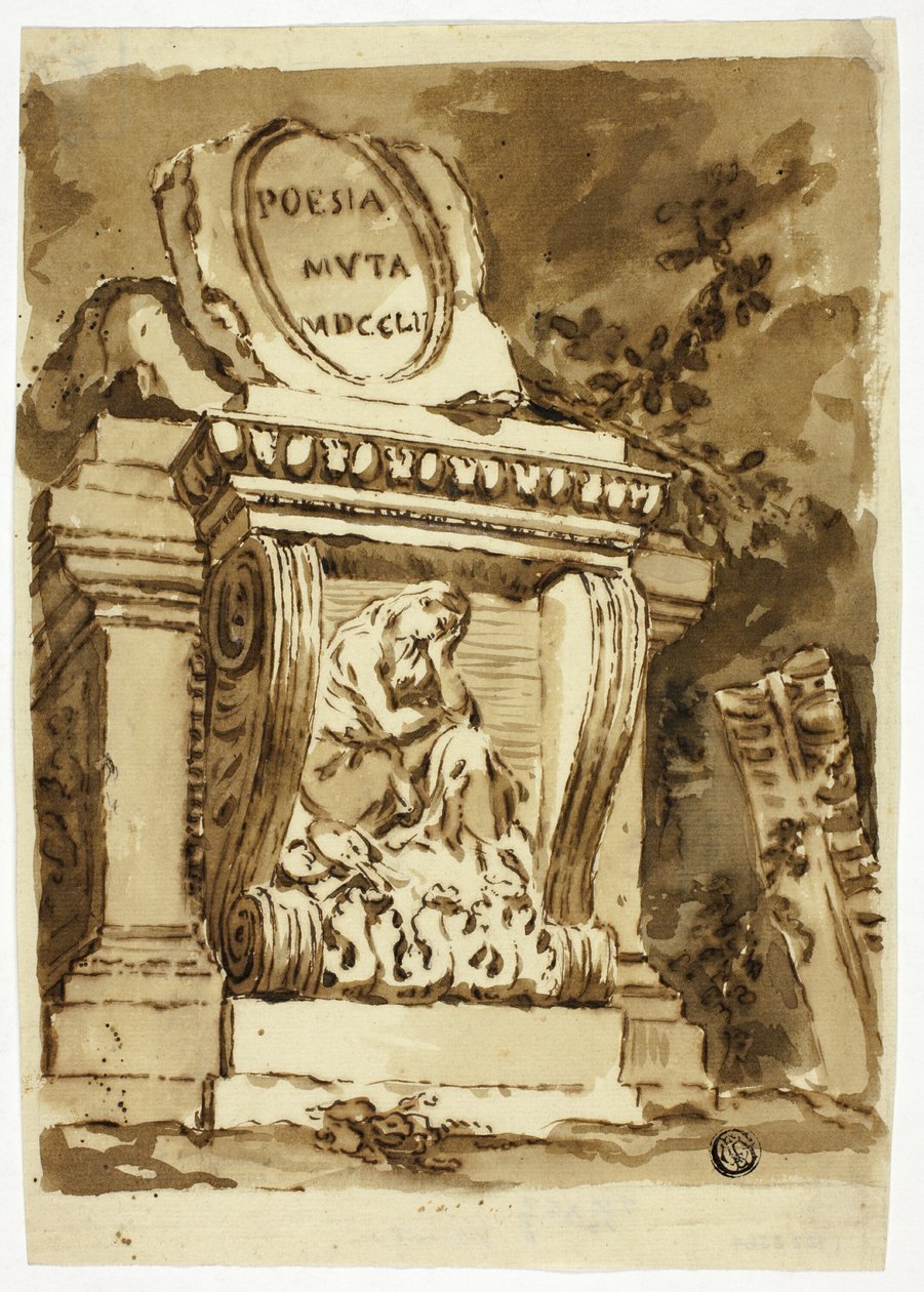 Cenaze Anıtı "Poesia Muta" Yazılı by Unknown