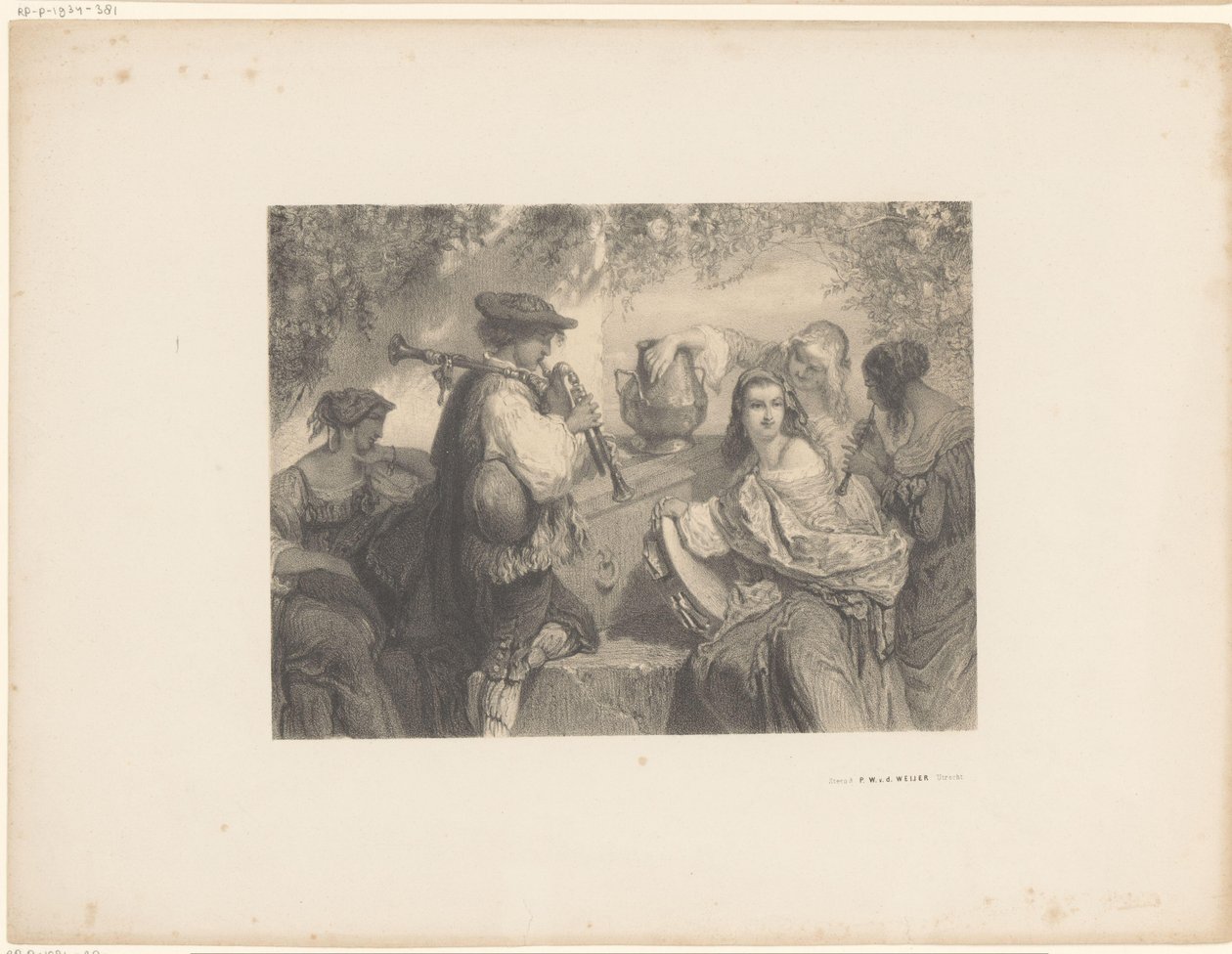 İtalyan müzisyenler tabutta by Unknown