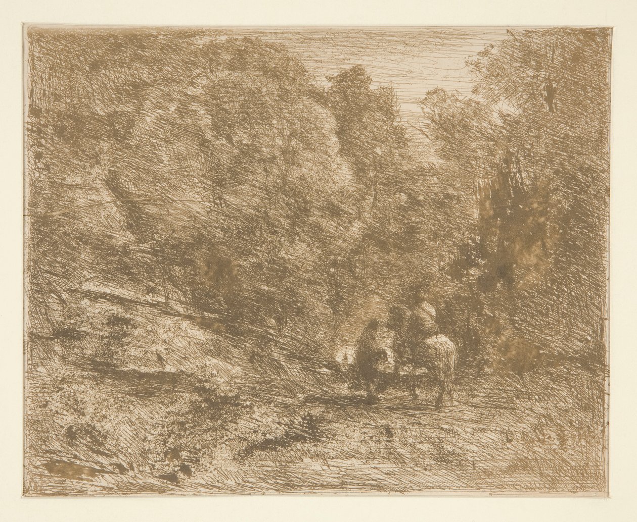 La cavalier en for?t et le pi?ton [Ormandaki Süvari ve Yaya Yolcu] by Unknown