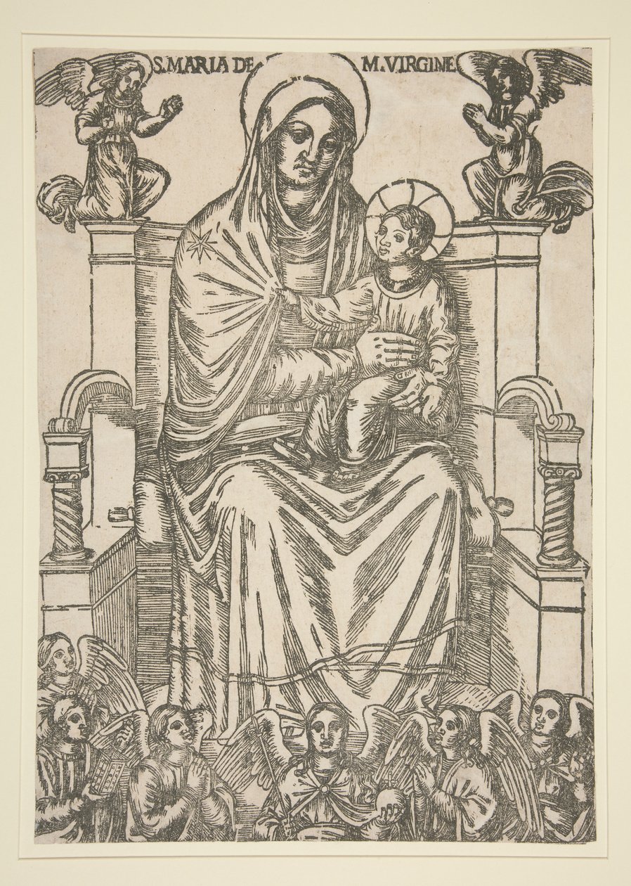 Madonna ve Çocuk Enthroned by Unknown
