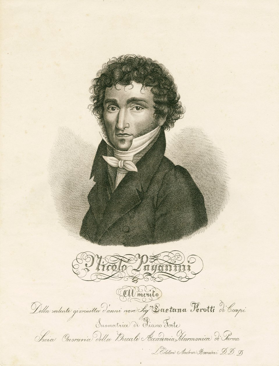 Niccolo Paganini - portre by Unknown