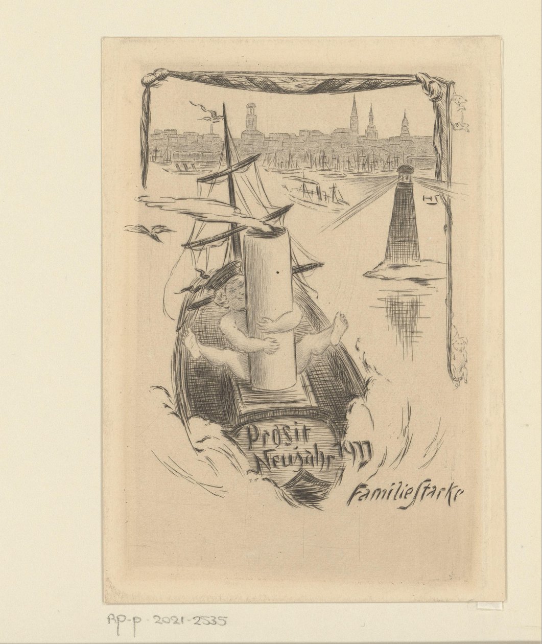 Stacke ailesinden 1911 için Yeni Yıl Dileği by Unknown
