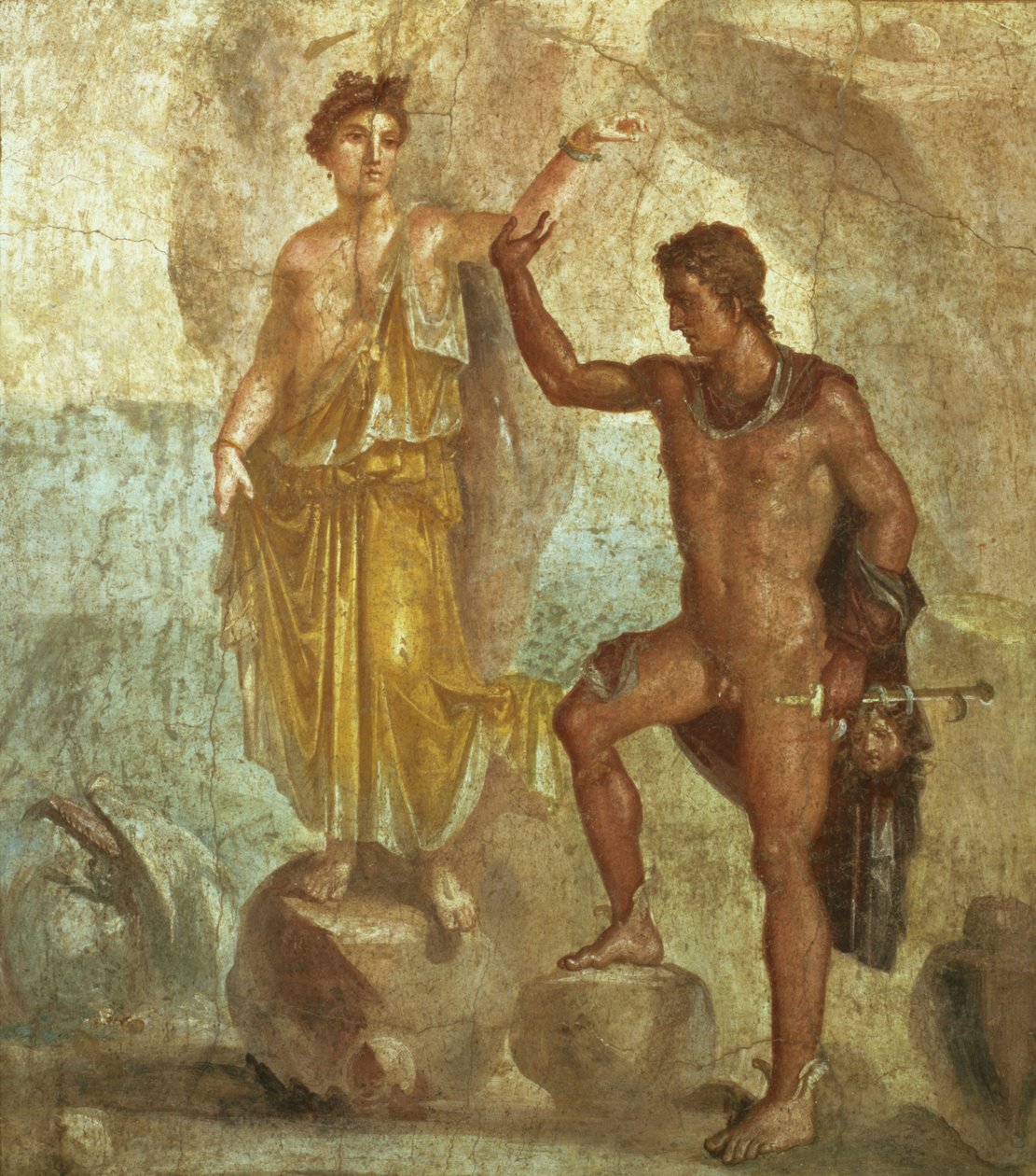 Perseus freeing Andromeda, from the House of Castor and Pollux, Pompeii, 4th decorative style, c.50-79 AD  by Unknown