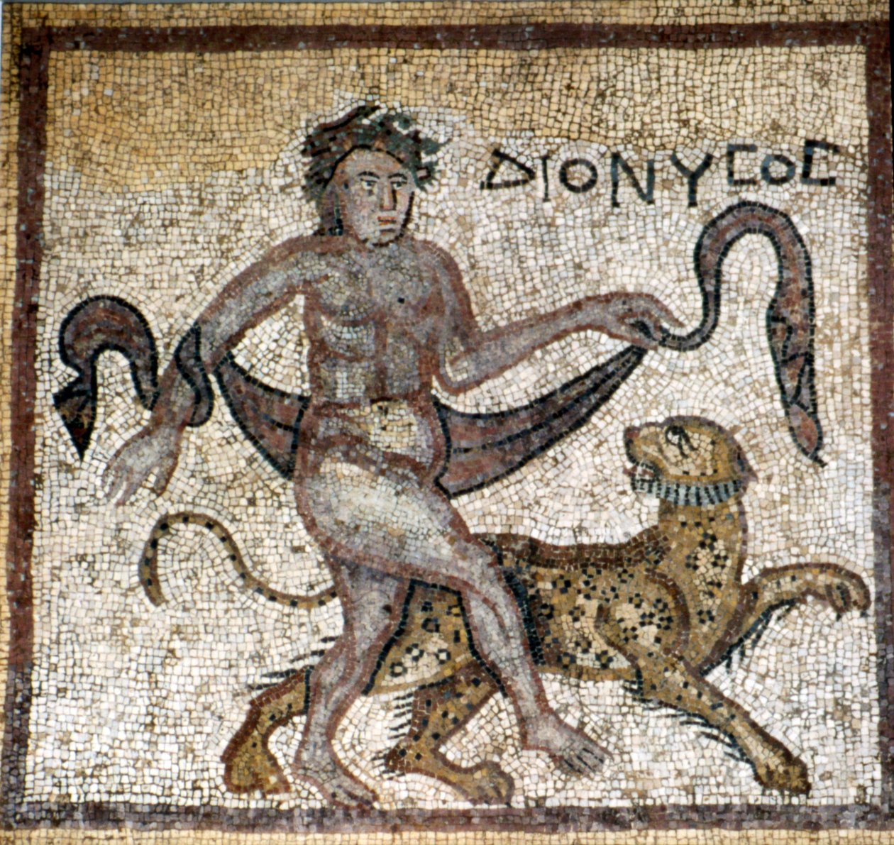 Roma Mozaiği, Panterli Dionysos, c4. yüzyıl by Unknown