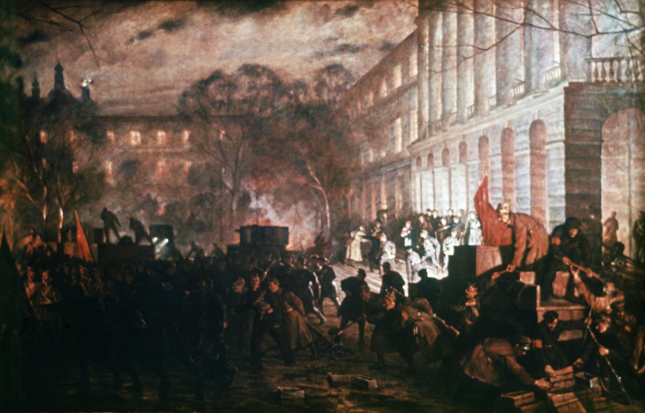 Smolny Enstitüsü - Ekim Devrimi Karargahı, Petrograd 1917, Resim V, Kuznetsov. by Unknown